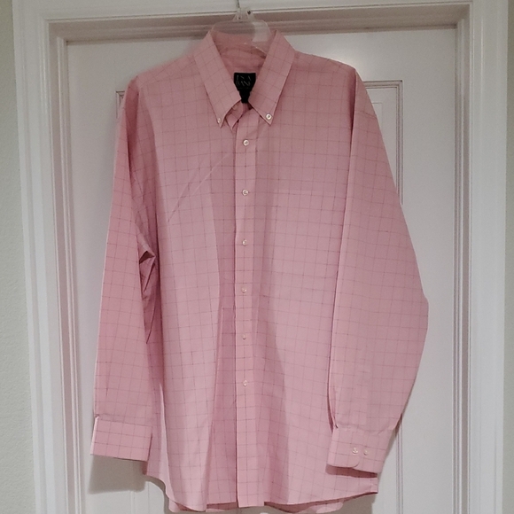 Jos A Bank Men's Pink Checkered Shirt sz L - Picture 1 of 4